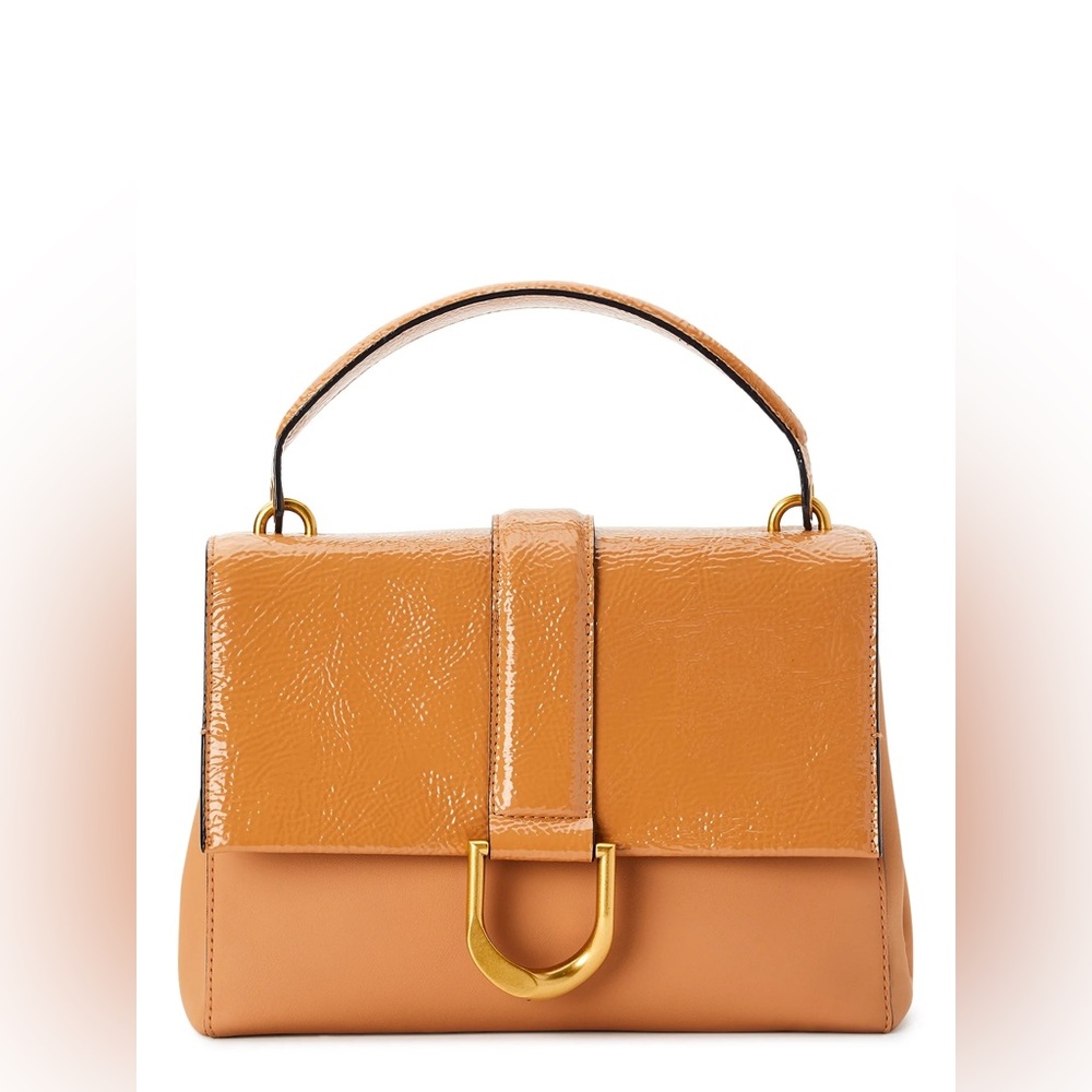 Scoop Womens Flap Front Crossbody Bag with Top Handle Beige